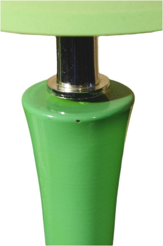 2 Apple green metal bedside lamps, in the style of Laurel, 10x35cm – Table lamps, Textile (photo 9 of 10)