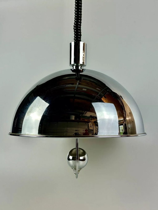 60s 70s ceiling lamp hanging lamp Florian Schulz P58 brass Space Age