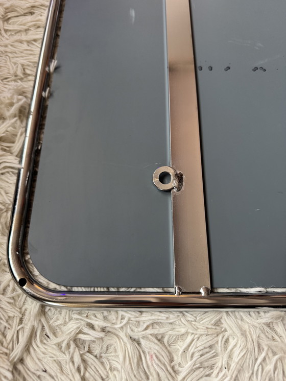 Image 1 of Spiegel met chroombuisdesign uit de jaren 70