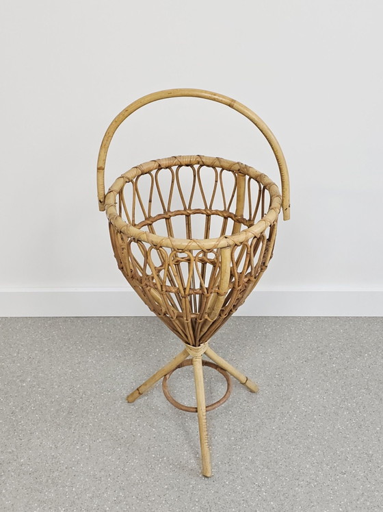Cesto da cucito vintage in rattan, cesto per lavori, Porta piante, Beige (foto 4 di 11)