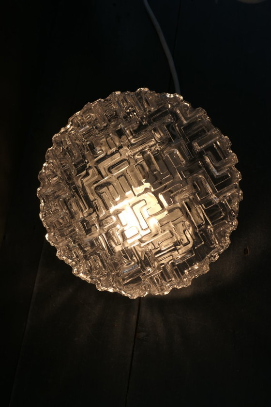 Plafoniera di design vintage in vetro strutturato trasparente – Plafoniere, Metallo (photo 4 of 15)