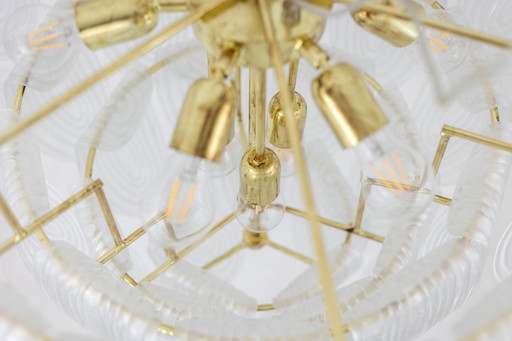 White translucent Murano glass chandelier. Italy, contemporary work.