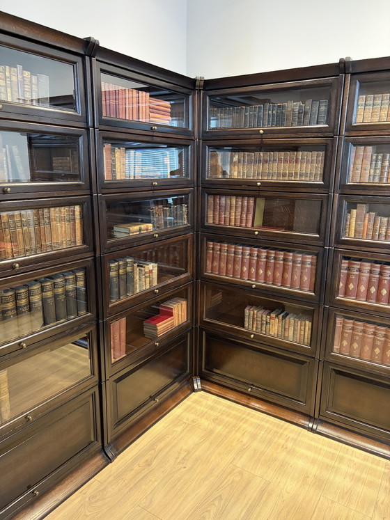 Corner Bookcase Model Globe Wernicke – Glass, Wood (photo 15 of 15)