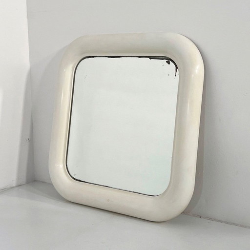White Delfo Mirror by Sergio Mazza for Artemide, 1970s