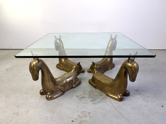Vintage brass foal coffee table, 1970 – Glass (photo 11 of 11)