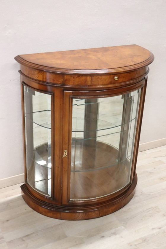 Image 1 of Elegante Vitrine aus Walnusswurzelholz, Italien, 1990er Jahre