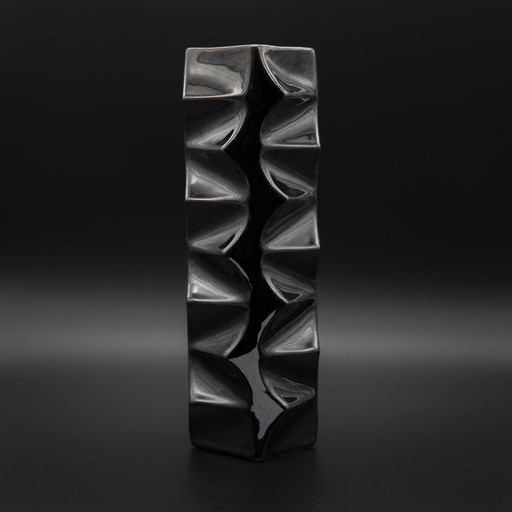 Unique HEINRICH FUCHS "ARCHAIS" HUTSCHENREUTHER Retro OP ART Metallic Glaze Vase