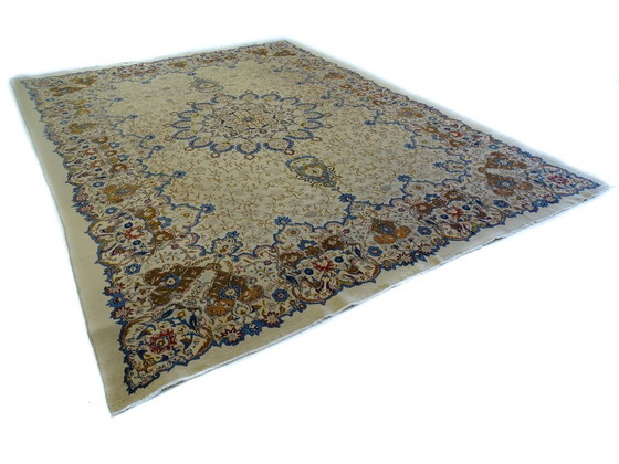Image 1 of Exklusiver, halb antiker XXL-Keshan-Teppich – 428 x 318 cm – handgeknüpfter Perserteppich