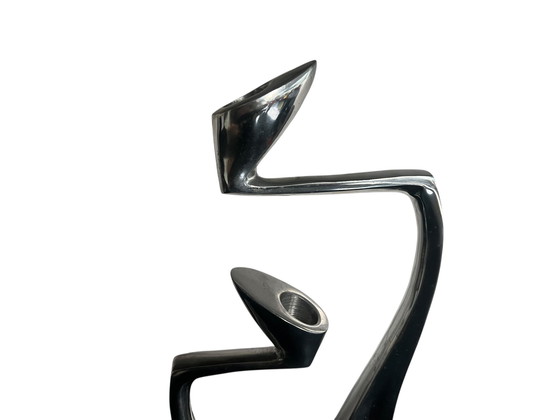 Image 1 of Set van twee Arclumis Swan kandelaars Matthew Hilton Londen aluminio