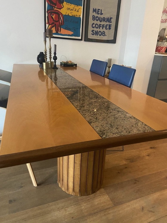 Image 1 of Design tafel Draenert model 2020 Cherry Vorland, graniet & kersenhout, dubbele poten