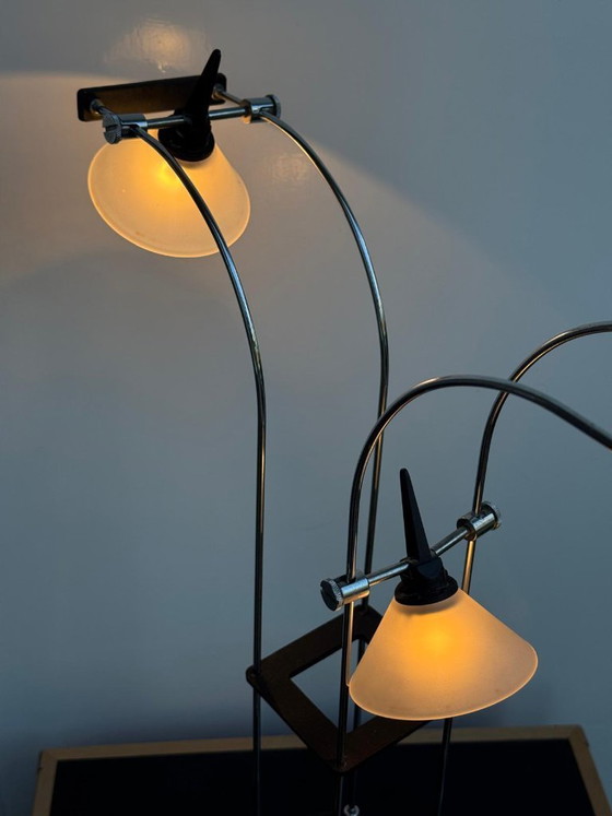 Lampe de table postmoderne de Fuder, Allemagne, années 1980 – Glass, Metal (photo 5 of 10)