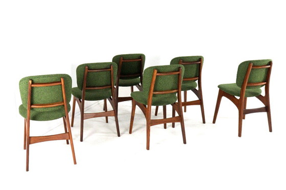 Image 1 of Set van 6 Nederlandse eetkamerstoelen stoelen vintage gestoffeerd