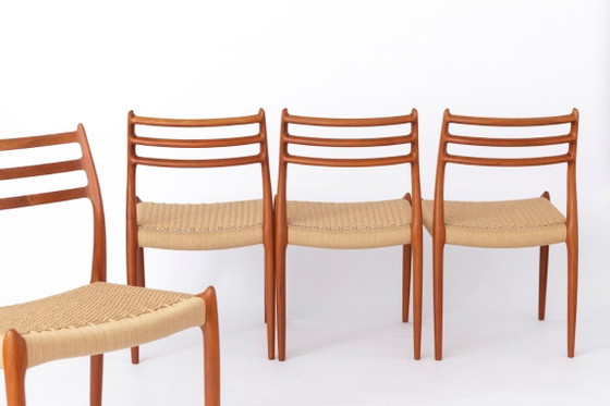 Image 1 of 4 de 8 Sillas de comedor Niels Otto Møller Modelo 78 | Teca danesa, estilo moderno de mediados de siglo | 1968