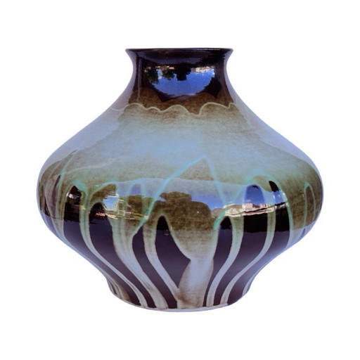 Vase en céramique, lave grasse Keramika Kravsko, Tchécoslovaquie, années 1970.