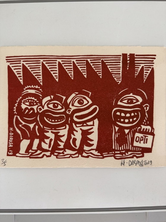 Image 1 of Hervé Di Rosa Siebdruck Gravur Grafikdesign Invader