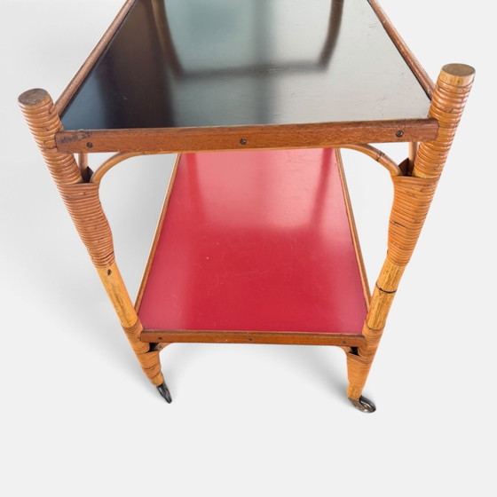 Trolley, Coffee Cart, 50s, Bamboo – Bar carts, Rattan (photo 4 of 6)