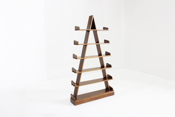Image 1 of Vintage brutalist piramide boeken kast room divider