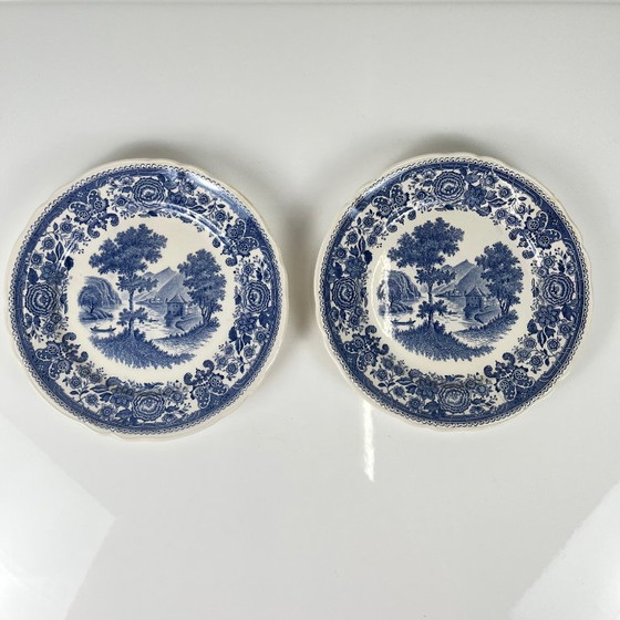 Image 1 of Set of 2 Villeroy & Boch "Burgenland" dessert plates, blue