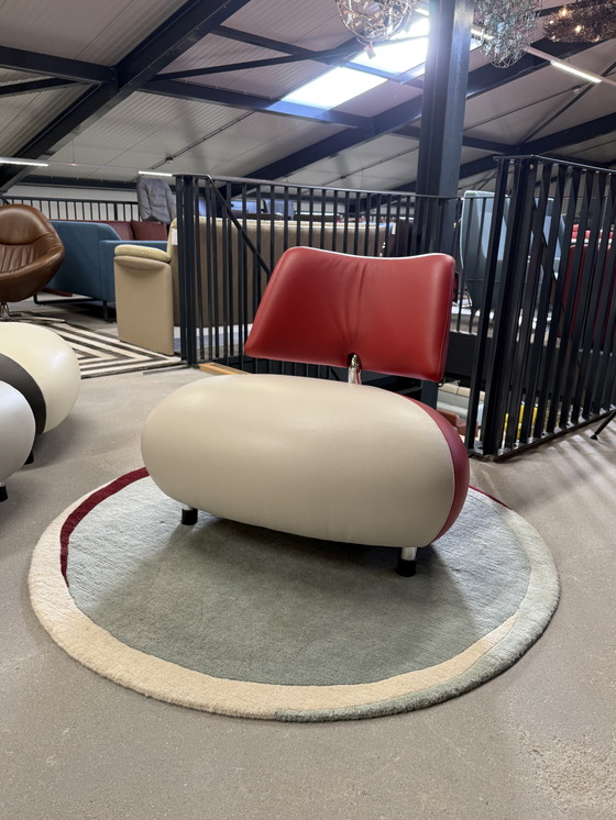 Image 1 of Leolux Pallone Fauteuil Rood Design Stoel Leer