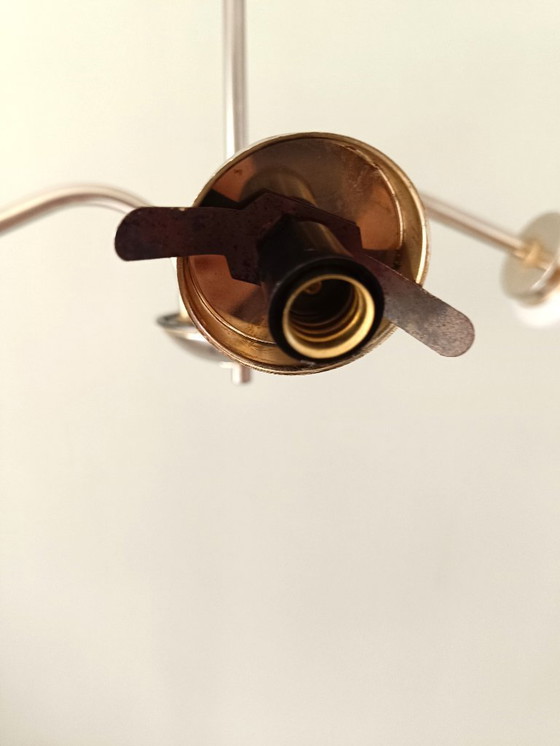 Image 1 of Lustre en métal et abat-jours coniques années 70