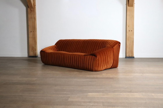 Image 1 of Original sofá de tres plazas Cinna Sandra de terciopelo de Annie Hieronimus, Francia años 70