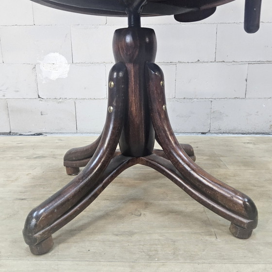 Chaise de bureau pivotante et réglable en hauteur de style Thonet antique (faite à la main) (photo 4 of 15)