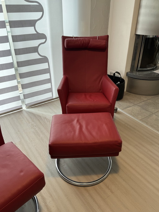 Montis Madonna Fauteuil design rouge cuir