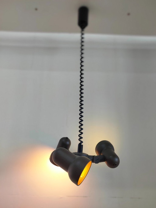 Vintage original Hüstadt Leuchten 3 spots ceiling lamp (height adjustable)