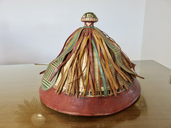 Image 1 of Cappello africano Fulani, pelle e corda intrecciata, 1900