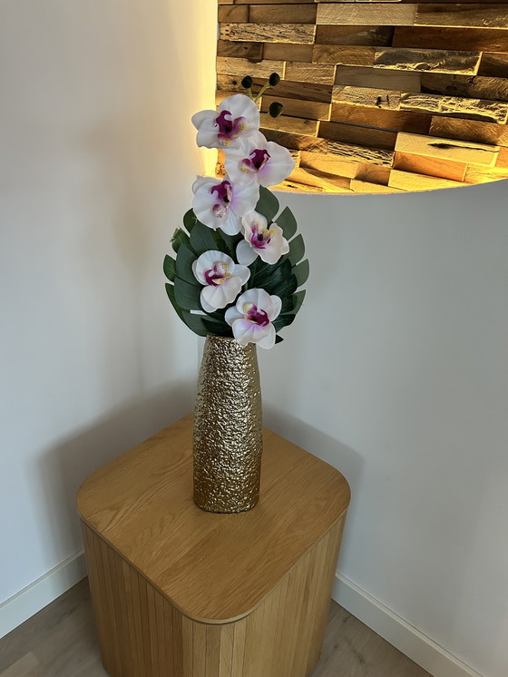 Image 1 of Mesa auxiliar de diseño de madera, alta calidad, nueva en caja.