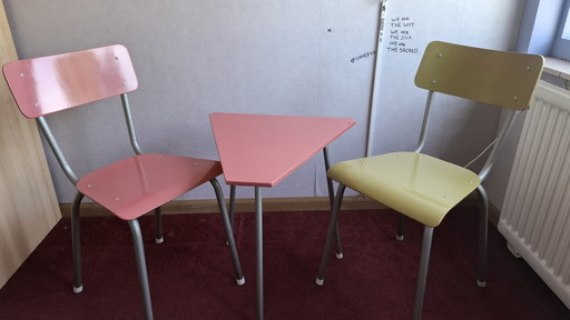 Jaren 60 slaapkamerset – Merk onbekend, eenpersoonsbedden, Metal, Textile
