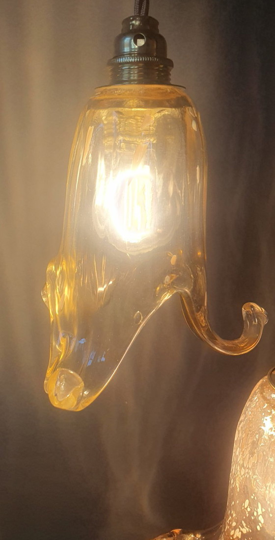 Image 1 of Set di 2 lampade a sospensione vintage di Murano - Italia - Murano