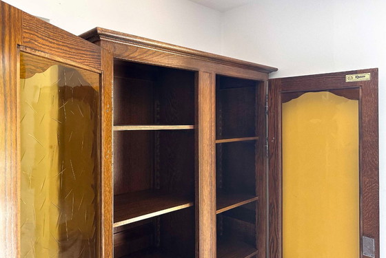 Image 1 of Bibliothèque vitrée en chêne massif Made in France Riskoff 