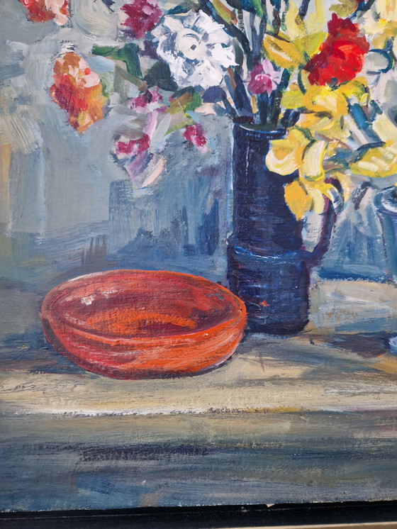 Image 1 of Groot formaat stilleven bloemen - 78 x 97 cm