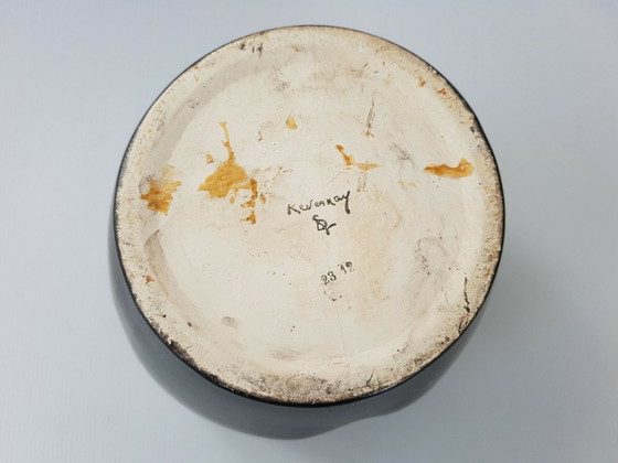 Image 1 of IMPORTANT TWO-TONE YELLOW & BLACK VASE REVERNAY 1950 VINTAGE ROCKABILLY 50S 50'S