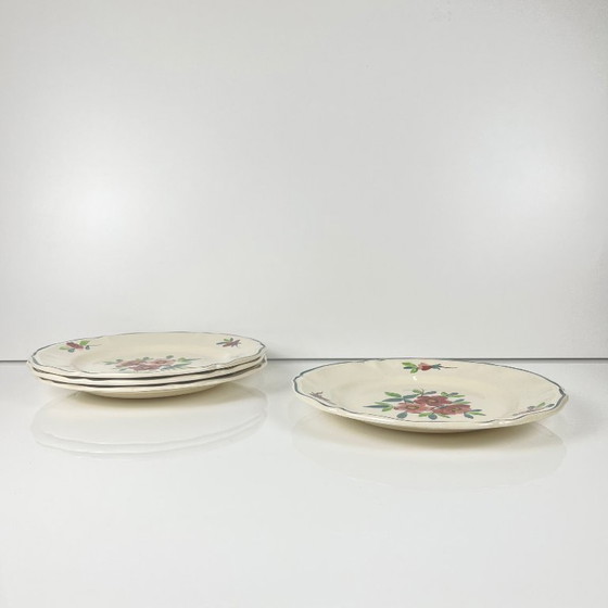 Image 1 of Set of 4 Sarreguemines "Amazonas" dinner plates, late 19th-early 20th century