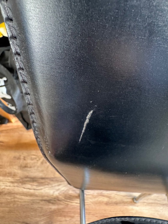 Image 1 of Dining Chairs in Black Leather by Giancarlo Vegni for Fasem, Italy, 1980s, Set of 4