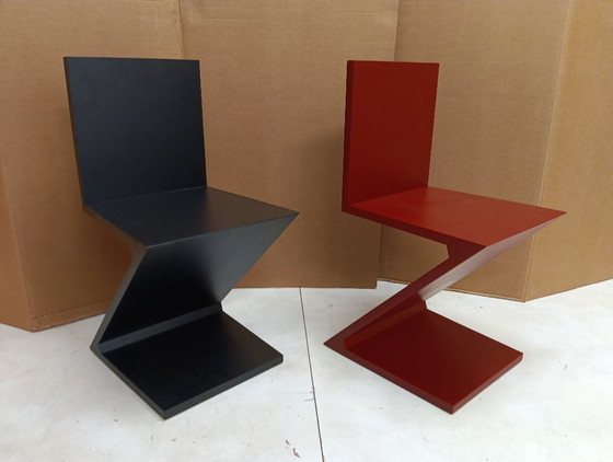 Image 1 of Sedia ALIVAR MVSEVM 514 ZIG ZAG (NUOVA, MAI USATA) Rosso Bordeaux o Nero