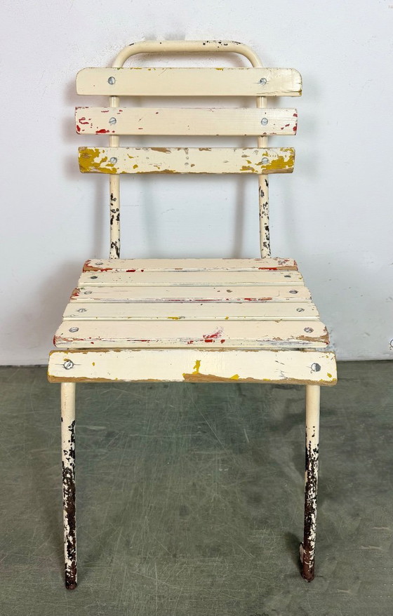 Image 1 of Vintage beige industriële stoel, jaren 60