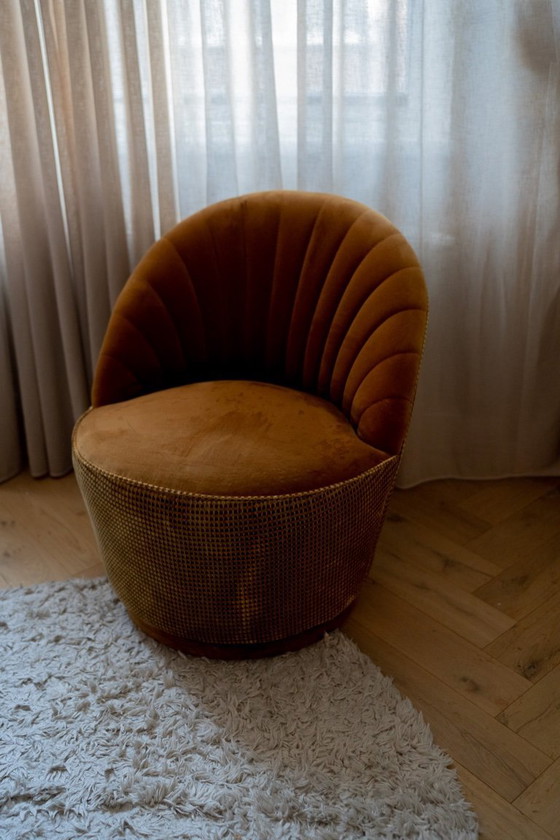 Image 1 of Vintage Look Armchair Ochre Yellow Dutchbone Madison