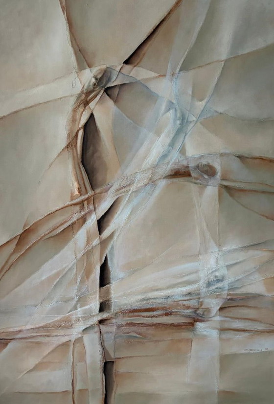 Ada Breedveld - Pintura al óleo (1981), Pinturas y dibujos, Madera, Plateado (foto 4 de 5)