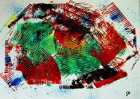 Image 1 of CB. Abstract op papier 26/149 Diptiek