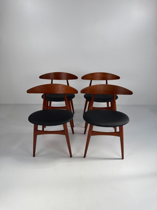 Set van 4 CH33 eetkamerstoelen, Hans J. Wegner, Denemarken, jaren 1950