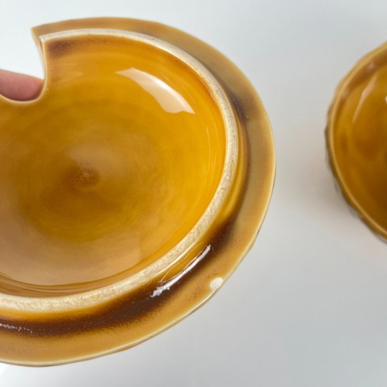 Image 1 of Sarreguemines "cherry" slipware sugar bowl, 1970