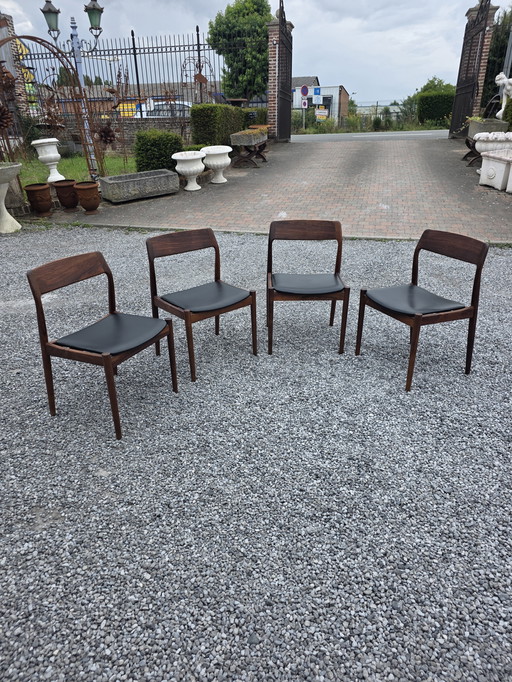 4 Skandinavische Stühle von Scantic Møbelværk Dänisches Design 60er Jahre