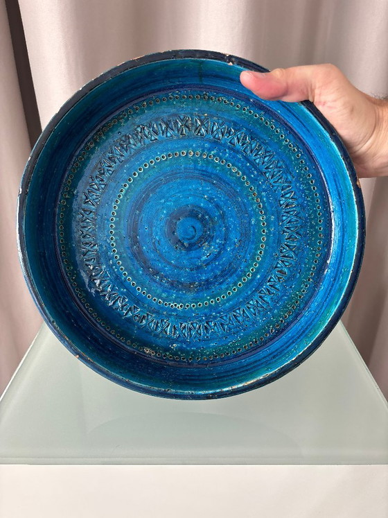 Ceramic bowl, blue, Bitossi, Vintage (photo 4 of 12)