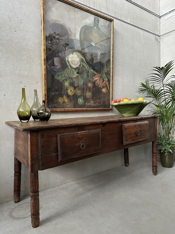 Image 1 of Antigua mesa auxiliar española - Siglo XIX