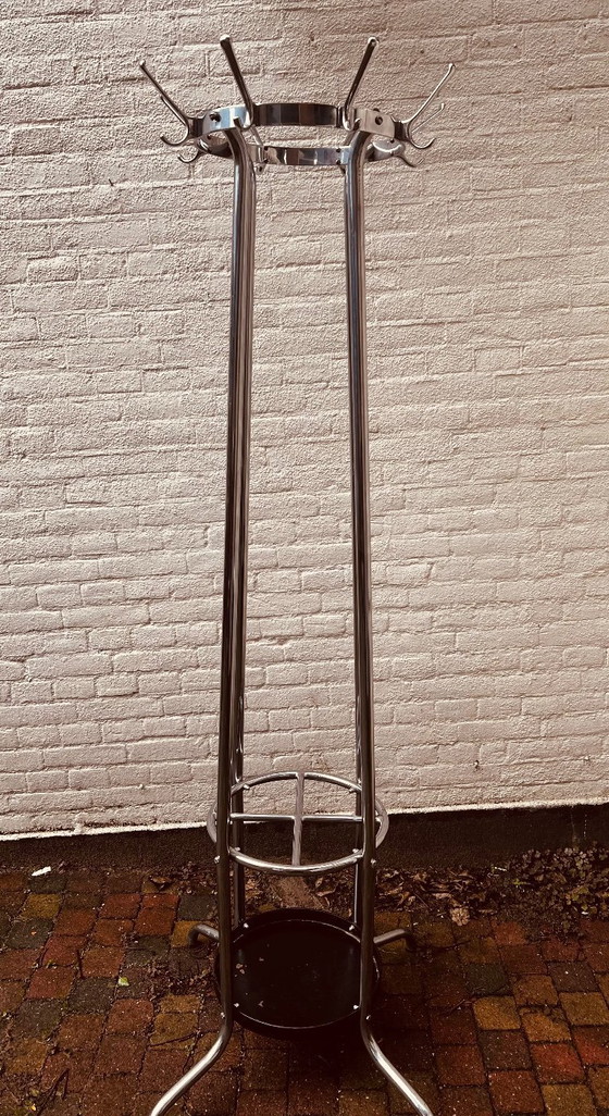 Image 1 of Vintage standing coat rack chrome, 1970s