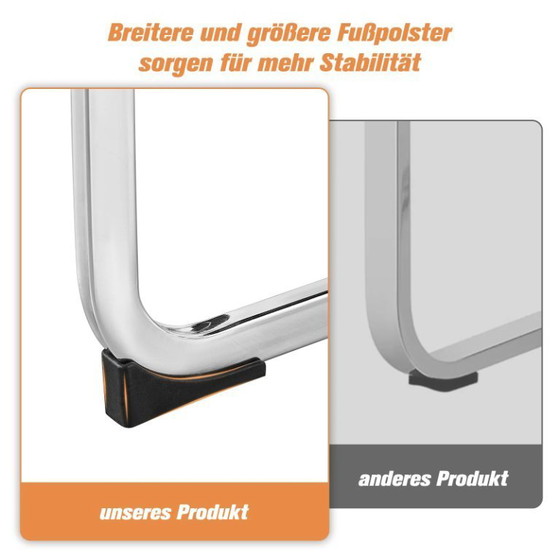 Image 1 of JYMTOM Dining Room Chairs Faux Leather Cantilever Swing Chairs Kitchen Chairs with High Backrest Chrome-Plated Metal Frame