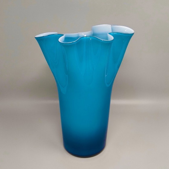 Image 1 of 1960s Astonishing "Fazzoletto" Vase By Ca' Dei Vetrai in Murano Glass. Made in Italy